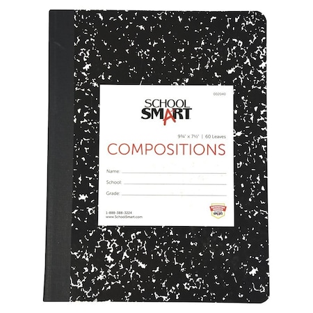 Hard Cover Ruled Composition Book, 60 Sheets, 9-3/4 X 7-1/2 Inches